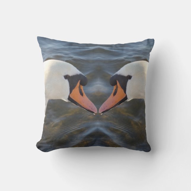 White Swans Throw Pillow (Front)