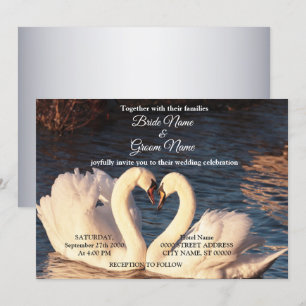 White Swans Wedding Invitation