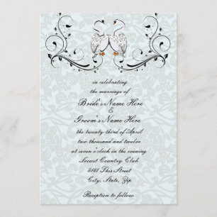 White Swans Wedding Invitation