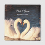 White Swans Wedding Magnet<br><div class="desc">Elegant White Swans Wedding Magnet</div>