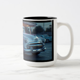 White Sweepspear Hardtop Coupe Vintage Luxury Car Two-Tone Coffee Mug