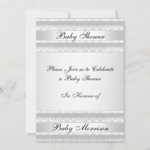 White sweet Baby Shower Party  Invitation