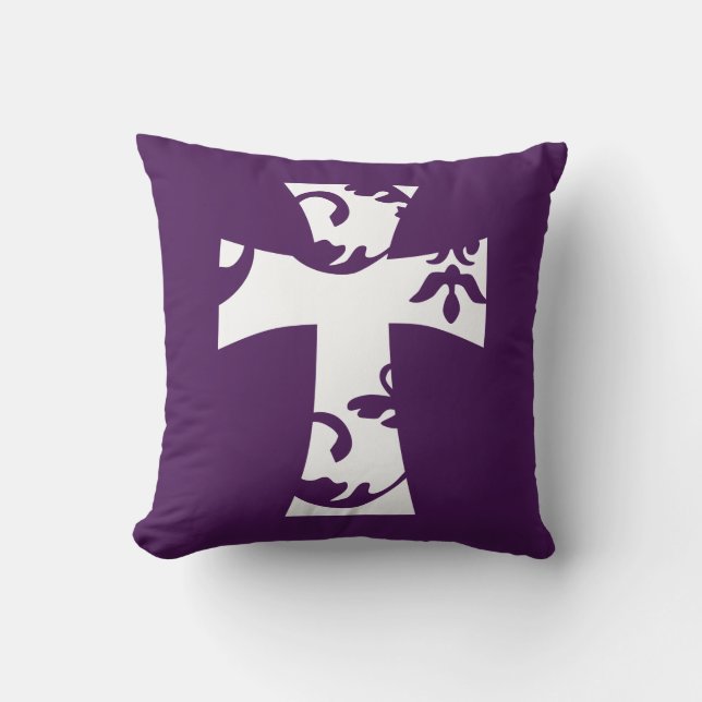 WHITE  SWIRL CROSS | CUSHION (Front)