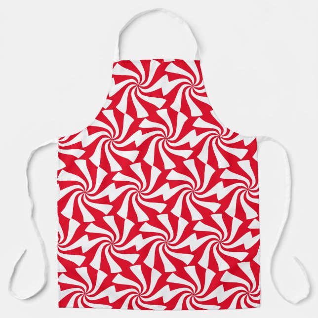 White Swirl Design on Any Colour Apron (Front)