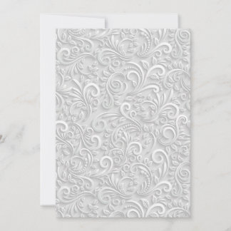 white swirl leaf design pattern save the date