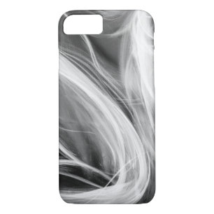 white swirling smoke design on black iPhone 8/7 case