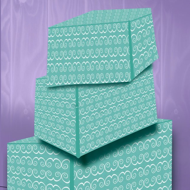 White Swirls on Aqua Tissue Paper (Creator Uploaded)