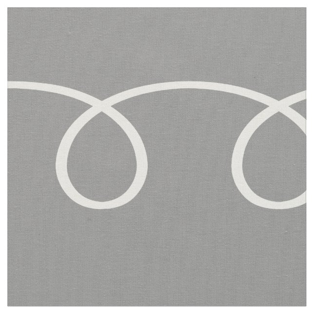 White Swirls on Dove Grey Fabric (Close Up)