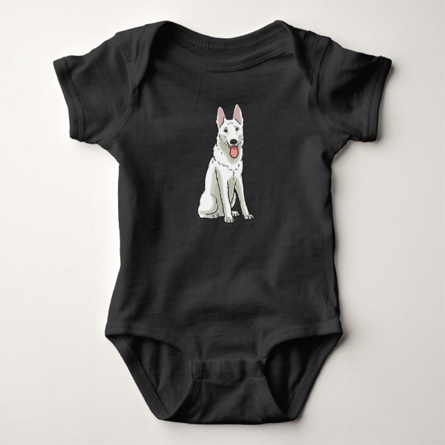 White Swiss Shepherd Baby Bodysuit (Front)