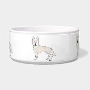White Swiss Shepherd White GSD Cute Cartoon Dogs
