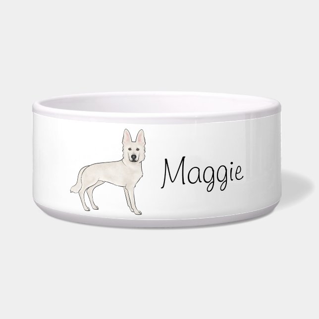 White Swiss Shepherd White GSD Cute Dog With Name (Front)