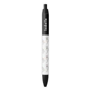 White Swiss Shepherd White GSD Cute Dog With Name Black Ink Pen