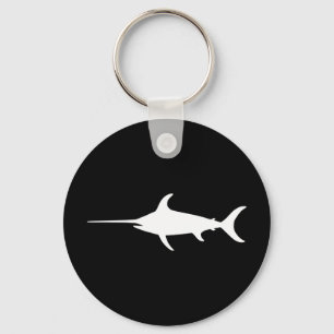 White Swordfish Key Ring