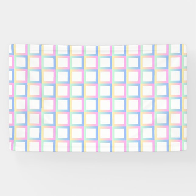 White Symmetric Chequered Gradient Pattern Frames Banner (Horizontal)