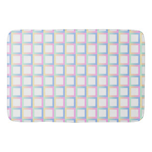White Symmetric Chequered Gradient Pattern Frames Bath Mat