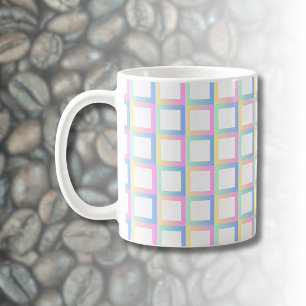White Symmetric Chequered Gradient Pattern Frames Coffee Mug