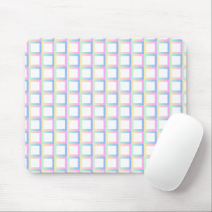 White Symmetric Chequered Gradient Pattern Frames Mouse Mat