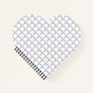White Symmetric Chequered Gradient Pattern Frames Notebook