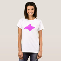 White T-Shirt For Women (AirFly Logo Pink)
