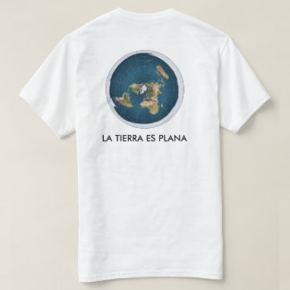 white T-shirt map flat earth