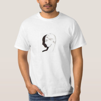 White t-shirt with Art Deco style face