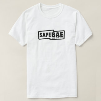 White t-shirt with black logo