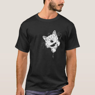 White Tabby Cat For Cat And Kitten T-Shirt
