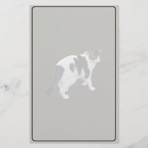 White Tabby With Dark Patches Stationery