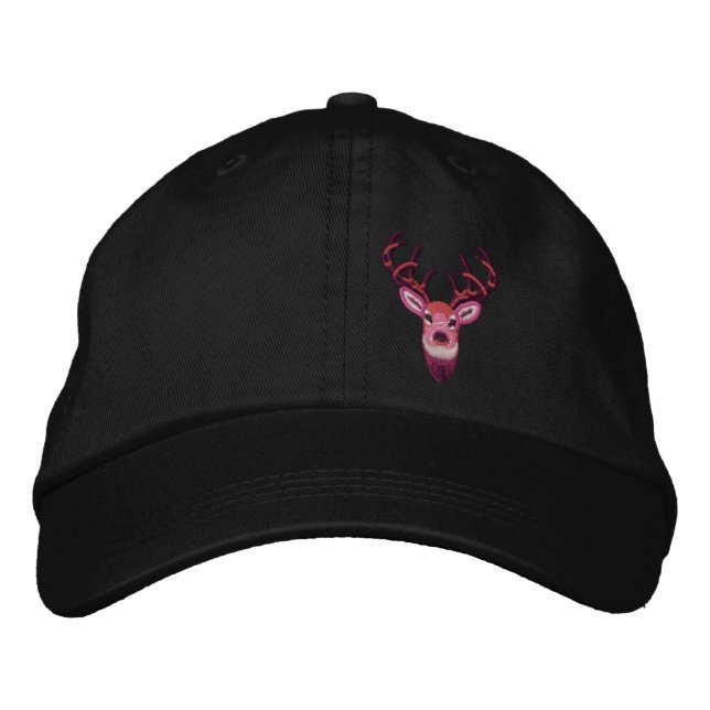 White Tail Deer Buck Embroidery Embroidered Hat (Front)