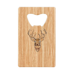 White Tail Deer Buck Wood Grain Style Design