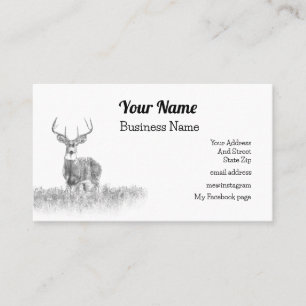 White Tail Deer Business Card, Customisable Business Card