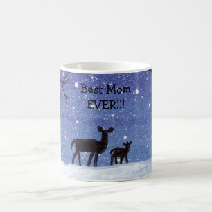 White Tail Deer Doe and Fawn Coffee Mug