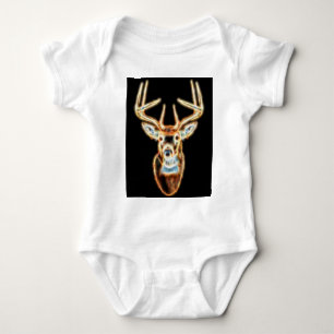 White tail Deer Head Energy Spirit Baby Bodysuit