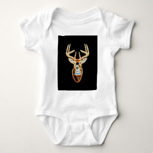 White tail Deer Head Energy Spirit Baby Bodysuit
