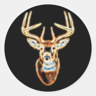 White tail Deer Head Energy Spirit Classic Round Sticker