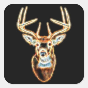 White tail Deer Head Energy Spirit Square Sticker