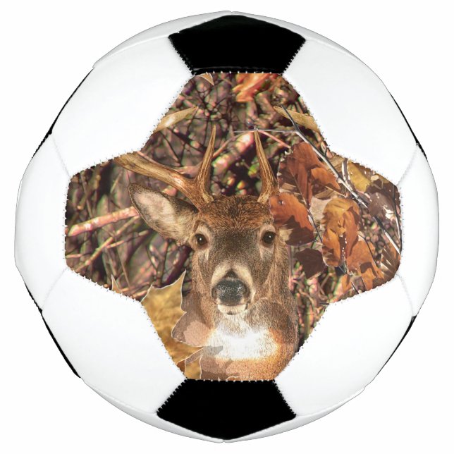White Tail Deer Head Fall Energy Spirited on a Football (Front)