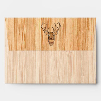White Tail Deer Head Wood Grain Decor Envelope