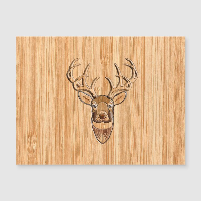White Tail Deer Head Wood Grain Style Display (Front)