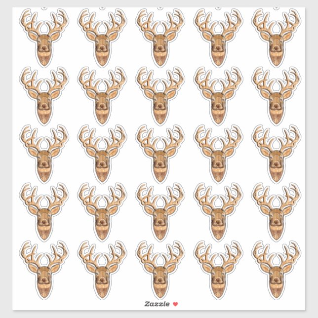 White Tail Deer Head Wood Style (Sheet)
