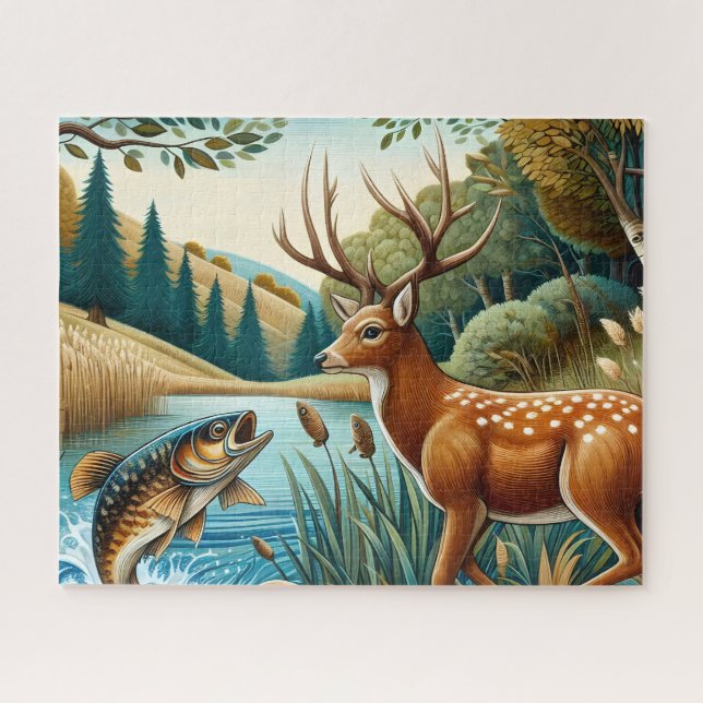 White Tail Deer Landscape Jigsaw Puzzle (Horizontal)