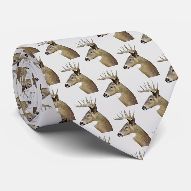 White Tail Deer Tie (Rolled)
