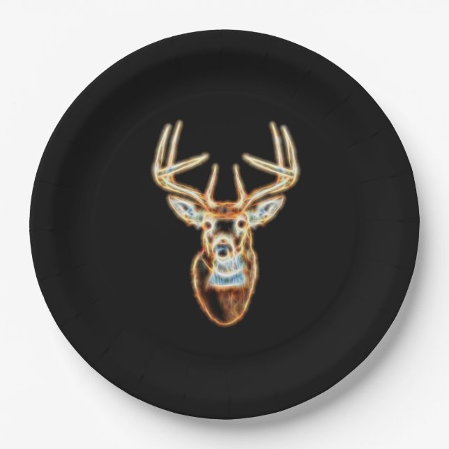White Tail Head Energy Spirit Paper Plate (Front)