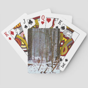 White tail in the snow playing cards
