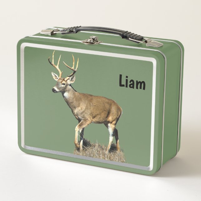 White Tailed Deer Buck Metal Lunch Box (Front)