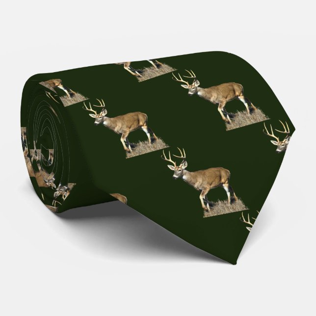 White Tailed Deer Buck Neck Tie (Rolled)