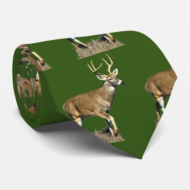White Tailed Deer Buck Neck Tie (Rolled)