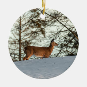 White Tailed Deer Ceramic Tree Decoration
