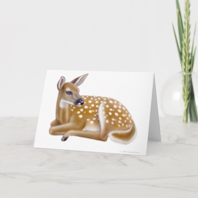 White Tailed Deer Fawn Greeting Card (Front)