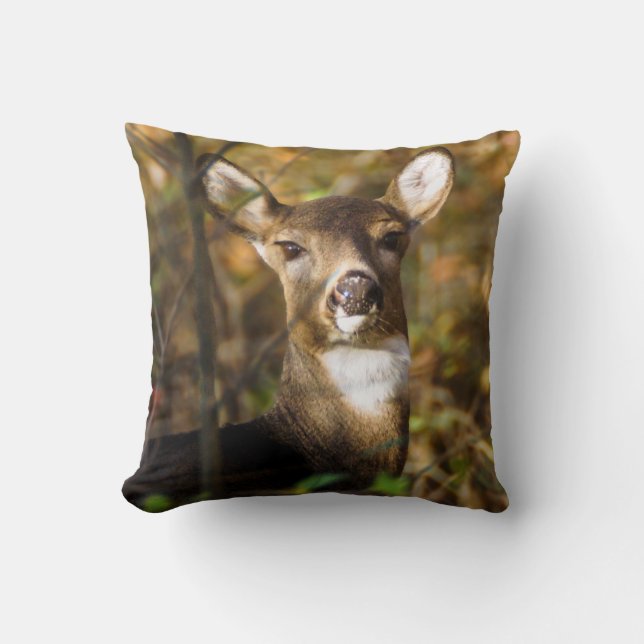 White-Tailed Deer Throw Pillow (Front)